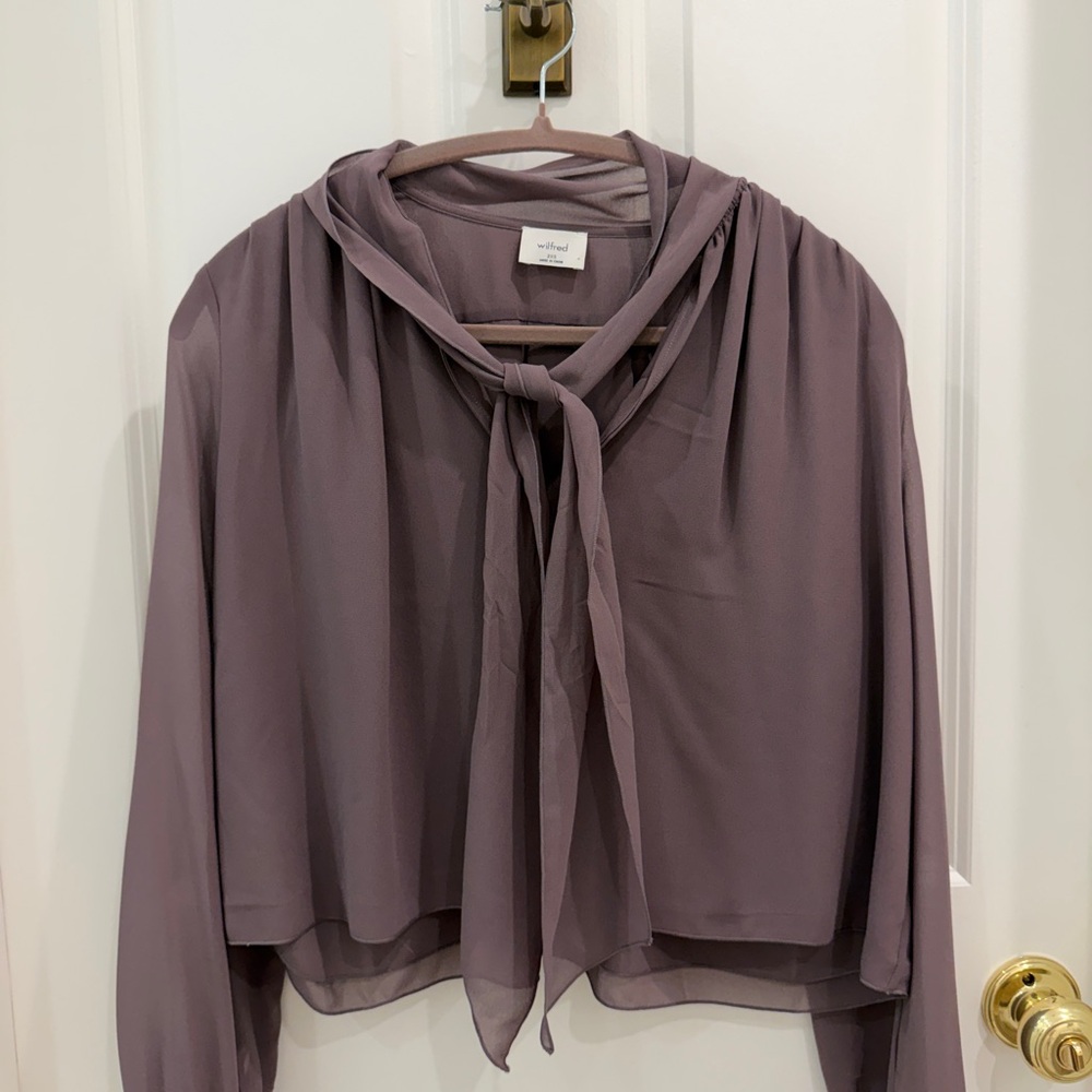 Aritzia Wilfred Elegant Mauve Blouse 2XS